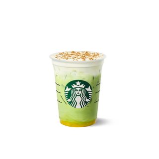 Iced Apple Crumble Matcha Latte