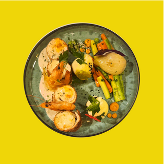 Rouleau de volaille farci aux crevettes