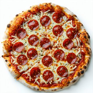 Pizza fritta con pomodoro, mozzarella e cotto