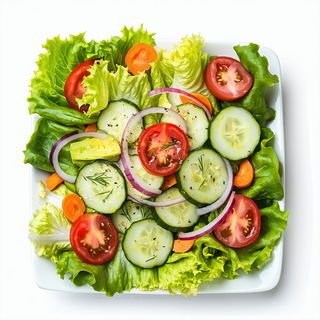 1. Ensalada De Leituga, Tomate, Cebola, Pepino E Cenoria