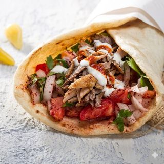 Carne, verdure, salse piadina