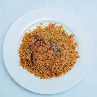 Village Rice (2 serving) + Beef (small) + Water