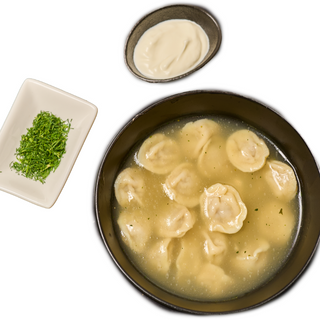 Пельмени с бульоном