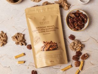 CHOCOLATE CLUSTERS Orzechy pekan - czekolada karmelowa Gold - słone paluszki