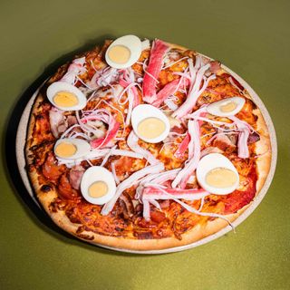 Pizza de Delícias do Mar e Ovo