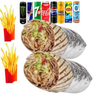 2 Dürüm + 2 Patatas + 2 Bebidas