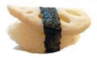 Renkon nigiri - 2 pezzi - radice di loto - piatto vegano