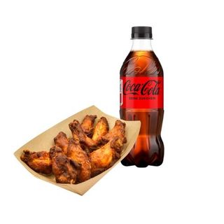 Combo Menù - Alette di Pollo e Coca-Cola Zero Bottiglia 45cl