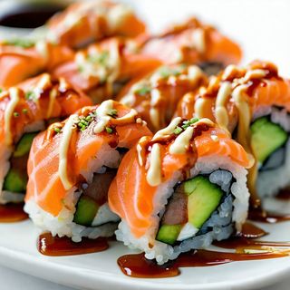 Uramaki salmone onion roll