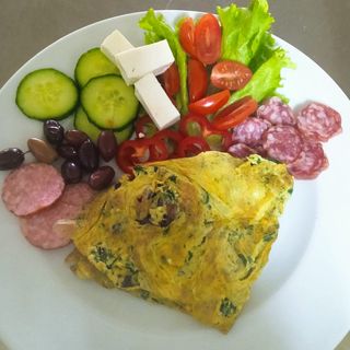 Omleta cu spanac si ciuperci