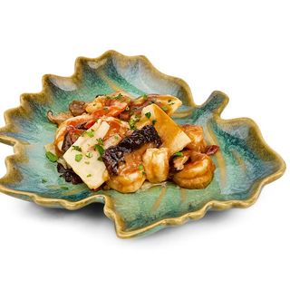 219 Gamberi con funghi e bambù