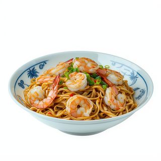 Fideos Chinos Con Gambas Plancha