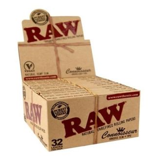 Papel Raw Classic King Size Slim & Tips Connoisseur 24 Librillos