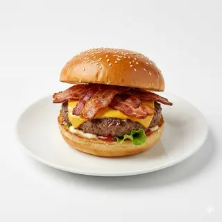 Hamburguesa de Buey con Queso y Bacon