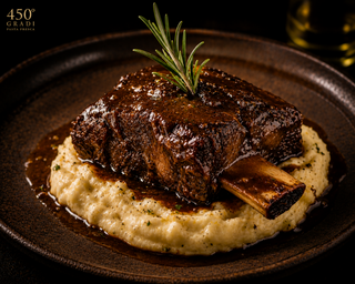 Costilla de Vaca a Baja Temperatura con Puré Cremoso