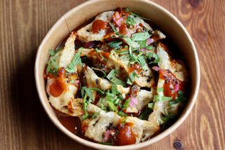 Gyozas asadas de cerdo y verduras. 