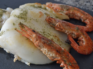 Sepia Y Gambas A La Plancha