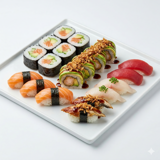 Futo Maki Salmón Dragón Roll Cebolla Y Nigiri Variado (16 Uds.)