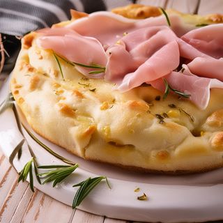 Focaccia con prosciutto cotto