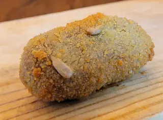 Boletus con Castañas y leche de arroz