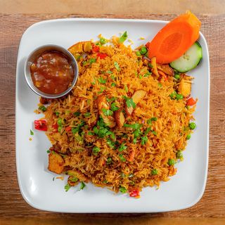 Pilau + Chips + Goat's Meat + Soda