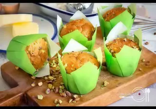 Muffins relleno de pistacho