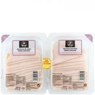 Pechuga Pavo L.Fina Carrefour 2x225 Gr.