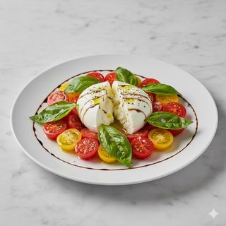 Caprese con mozzarella di bufala e datterini