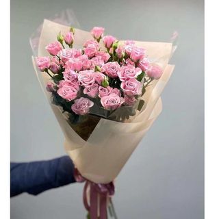  ვარდისფერი ჯუჯა ვარდების თაიგული (5)