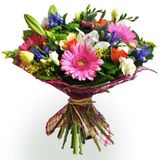 Buchet (1343)Darling - mixt din trandafiri, gherbiera, crizantema, frezia, eustoma