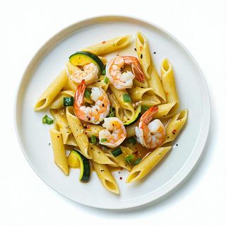 Penne gamberetti e zucchine