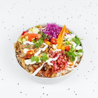 Steak Kebab Over Rice