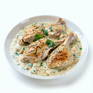 Pollo En Salsa De Nata Y Coco