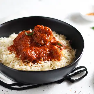 White rice & stew