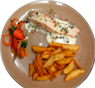 Łosoś w sosie cytrynowo-kaparowym