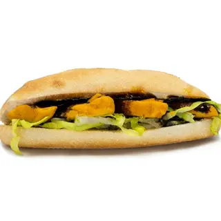 65. Pollo tandoori, lechuga y crema balsámica