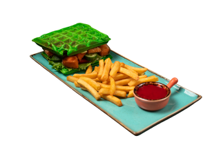 Бургер на вафле с обжаренной форелью (300 г)