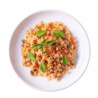 Arroz Salteado Con Pato Crujiente