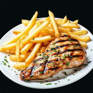 Pileći file 250gr sa pomfritom