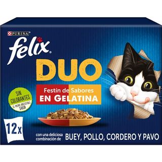 Felix Fantastic Duo Carne en Gelatina sobre – Multipack 12 - 12X85GR