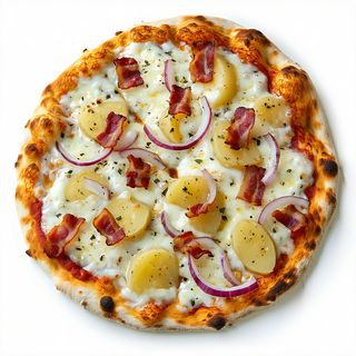 Pizza patate e pancetta normale