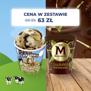 Zestaw 2 kubków Mix'n'Match - Ben&Jerry's Churificaly Churs-y 465ml + MAGNUM La Pistache 440ml
