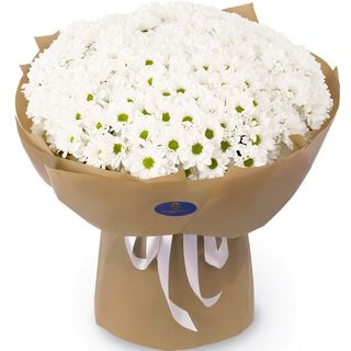 Букет "Tokio" з 51 білої хризантеми 
