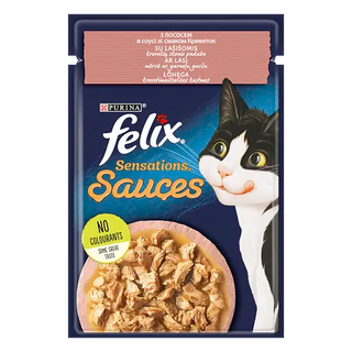 FELIX Sensations Sauces з лососем у соусі зі смаком креветок, 85г