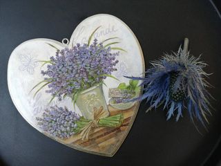 Tablou inima pictat cu lavanda