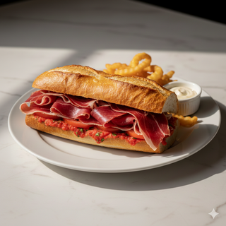 Baguette De Jamón Con Tumaca