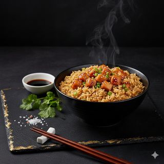 Riso giapponese con pollo