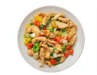 Pollo con bambú y setas chinas