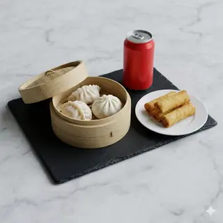 Menù ravioli, bao,  fritto,  bibita
