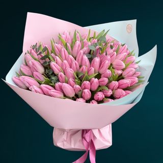 Buchet 101 Lalele Roz